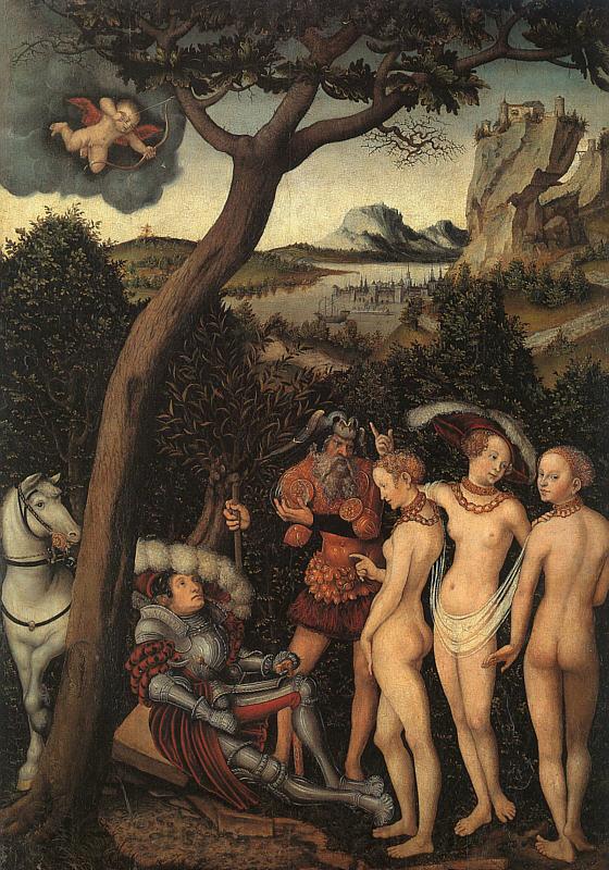 Lucas  Cranach The Judgment of Paris_3 Spain oil painting art